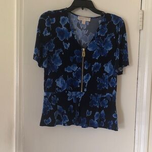 MICHAEL Michael Kors Blue Floral Blouse